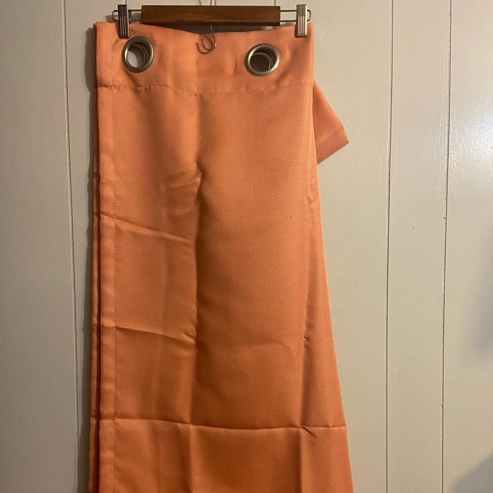No. 918 Lichtenberg coral light sherbet orange Grommet top single curtain window